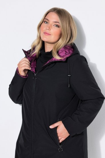 Ulla Popken 841398 Manteau Noir - Manteaux - Manteaux femme grande taille
