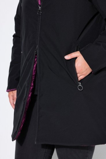 Ulla Popken 841398 Manteau Noir - Manteaux - Manteaux femme grande taille