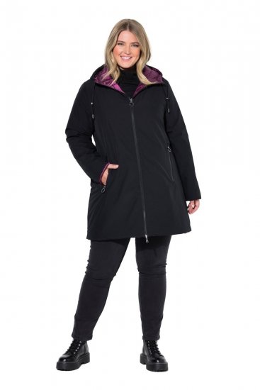 Ulla Popken 841398 Manteau Noir - Manteaux - Manteaux femme grande taille