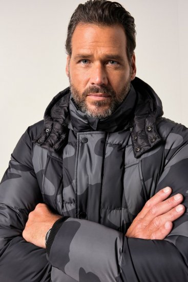 JP1880 841416 Parka à motif camouflage Noir - Vestes - Vestes Homme Grandes Tailles