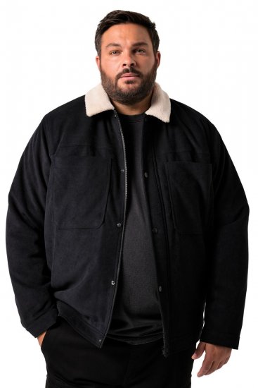 Men+ 545 Veste à col teddy Noir - Vestes - Vestes Homme Grandes Tailles