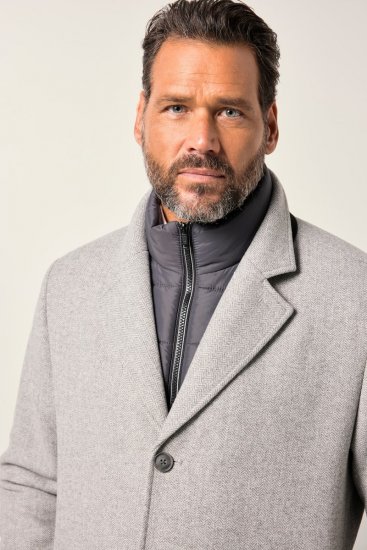 JP1880 841583 Manteau en laine à doublure amovible Gris - Vestes - Vestes Homme Grandes Tailles