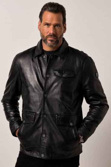 JP1880 Leather Jacket Finest Lamb Nappa Black - Vestes - Vestes Homme Grandes Tailles