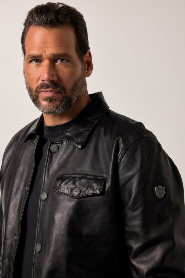 JP1880 Leather Jacket Finest Lamb Nappa Black - Vestes - Vestes Homme Grandes Tailles