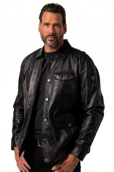 JP1880 Leather Jacket Finest Lamb Nappa Black - Vestes - Vestes Homme Grandes Tailles
