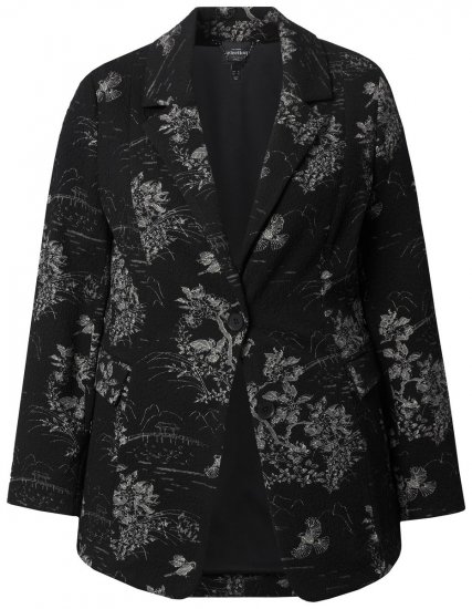Ulla Popken 841901 Blazer à motifs Noir - Blazers - Blazers grande taille pour femme
