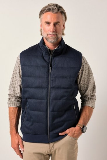 Boston Park 995 Gilet matelassé bicolore Bleu marine - Vestes - Vestes Homme Grandes Tailles