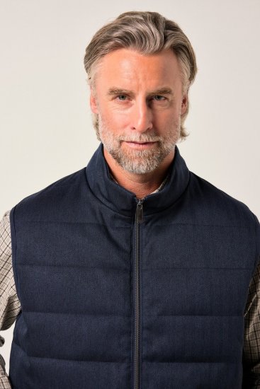Boston Park 995 Gilet matelassé bicolore Bleu marine - Vestes - Vestes Homme Grandes Tailles
