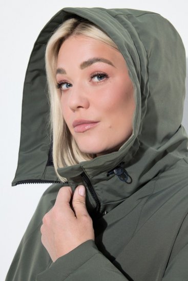 Ulla Popken 842008 Manteau technique Vert - Manteaux - Manteaux femme grande taille