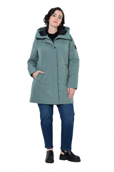 Ulla Popken 842008 Manteau technique Vert - Manteaux - Manteaux femme grande taille