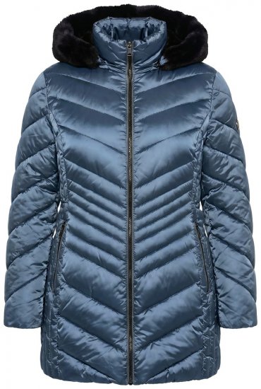 Ulla Popken 842013 Veste matelassée Bleu denim - Vestes - Vestes femme grande taille