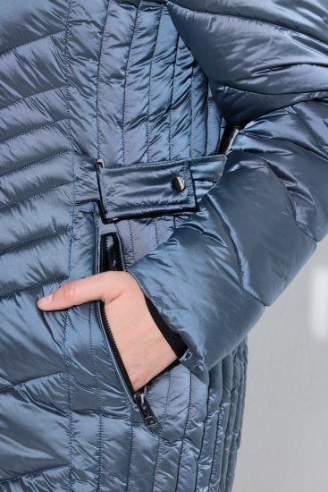Ulla Popken 842013 Veste matelassée Bleu denim - Vestes - Vestes femme grande taille
