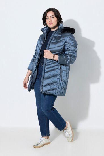 Ulla Popken 842013 Veste matelassée Bleu denim - Vestes - Vestes femme grande taille