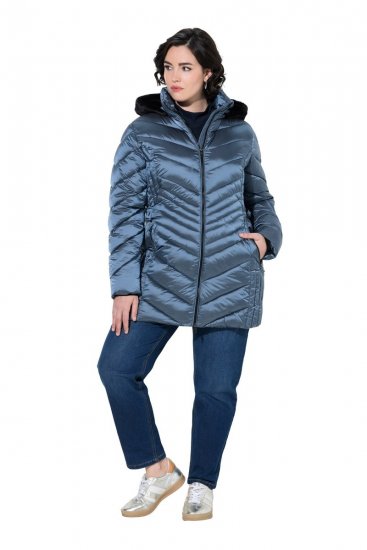 Ulla Popken 842013 Veste matelassée Bleu denim - Vestes - Vestes femme grande taille