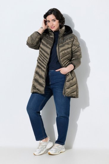 Ulla Popken 842013 Veste matelassée Marron clair - Vestes - Vestes femme grande taille