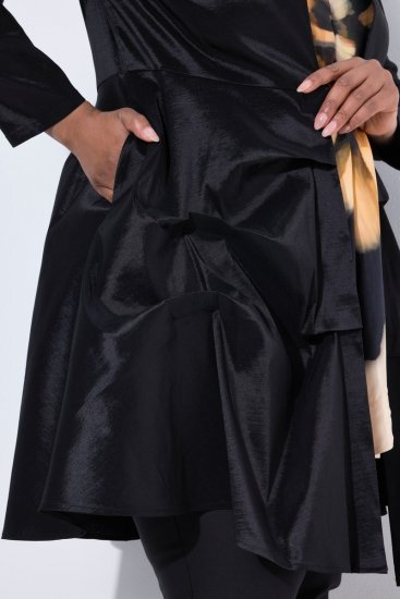 Ulla Popken 842028 Blazer à basque plissée Noir - Blazers - Blazers grande taille pour femme