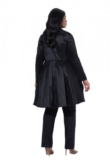 Ulla Popken 842028 Blazer à basque plissée Noir - Blazers - Blazers grande taille pour femme