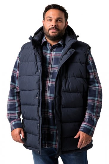 Men+ 433 Gilet matelassé à capuche Bleu marine - Vestes - Vestes Homme Grandes Tailles