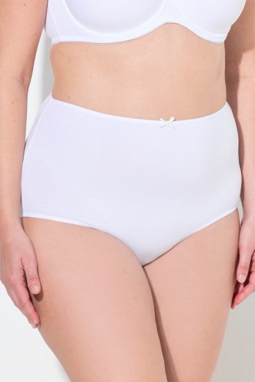 Ulla Popken 842435 Culottes taille haute lot de 3 Blanc - Culottes - 