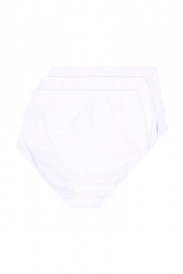 Ulla Popken 842435 Culottes taille haute lot de 3 Blanc - Culottes - 