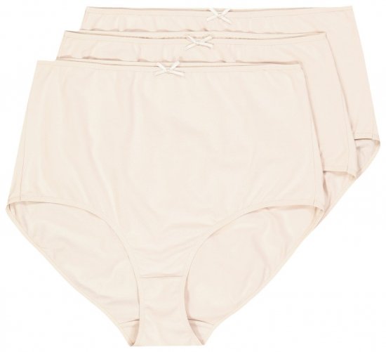Ulla Popken 842435 Culottes taille haute lot de 3 Beige - Culottes - 