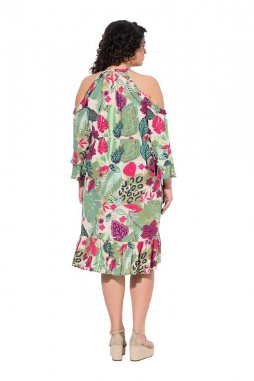 Ulla Popken 842471 Robe trapèze à manches 3/4 Champagne - Robes - Robes pour toutes les tailles