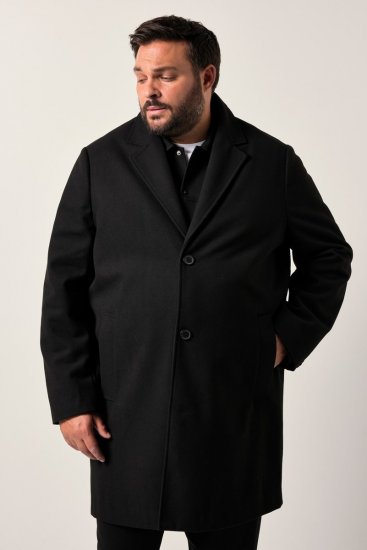 Men+ 482 Manteau déperlant effet laine Noir - Vestes - Vestes Homme Grandes Tailles