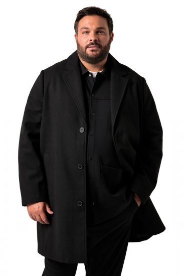 Men+ 482 Manteau déperlant effet laine Noir - Vestes - Vestes Homme Grandes Tailles