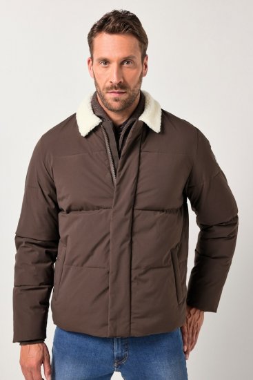 JP1880 842508 Veste à col teddy Noisette - Vestes - Vestes Homme Grandes Tailles
