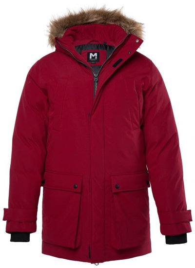 Men+ 619 Parka fonctionnelle à capuche en fausse fourrure Bordeaux - Vestes - Vestes Homme Grandes Tailles