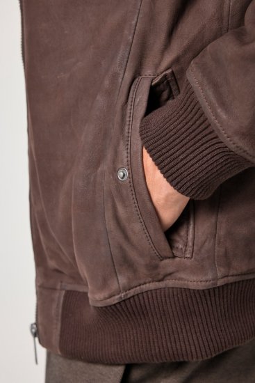 JP1880 Jacket Buffed Nubuck Lamb Leather Brown - Vestes - Vestes Homme Grandes Tailles