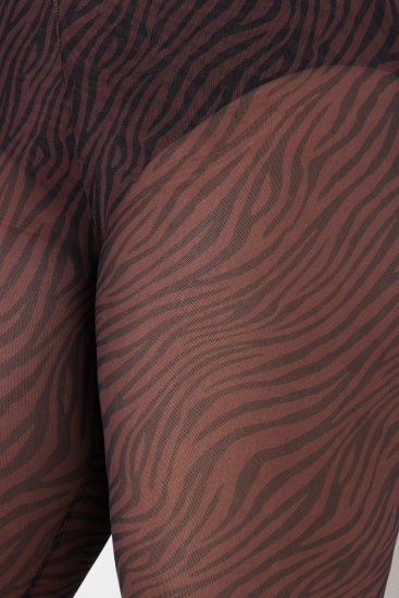 Ulla Popken 842879 Legging collant à imprimé animal Marron foncé - Collants & chaussettes - 