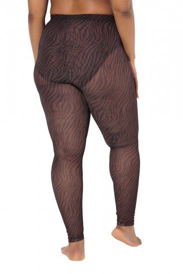 Ulla Popken 842879 Legging collant à imprimé animal Marron foncé - Collants & chaussettes - 