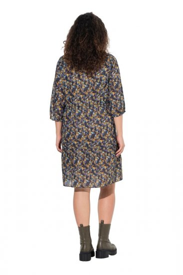 Ulla Popken 842936 Robe rayée à manches 3/4 Bleu marine - Robes de soirée - Robes de soirée grande taille
