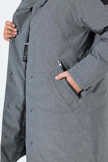 Ulla Popken 842951 Manteau technique HYPRAR imperméable à capuche Gris foncé chiné - Manteaux - Manteaux femme grande taille