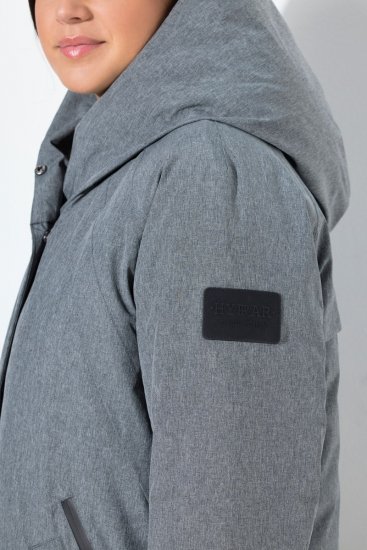Ulla Popken 842951 Manteau technique HYPRAR imperméable à capuche Gris foncé chiné - Manteaux - Manteaux femme grande taille