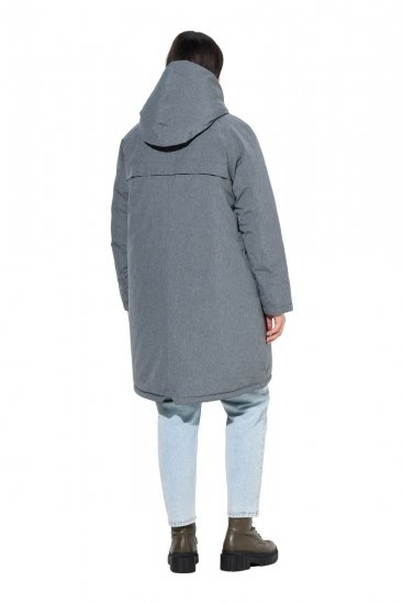 Ulla Popken 842951 Manteau technique HYPRAR imperméable à capuche Gris foncé chiné - Manteaux - Manteaux femme grande taille