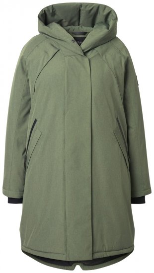 Ulla Popken 842951 Manteau technique HYPRAR imperméable à capuche Vert-de-gris - Manteaux - Manteaux femme grande taille