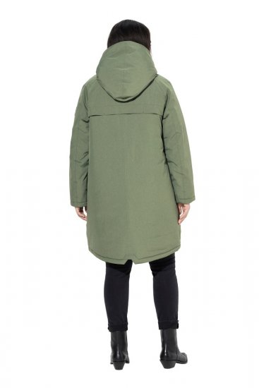 Ulla Popken 842951 Manteau technique HYPRAR imperméable à capuche Vert-de-gris - Manteaux - Manteaux femme grande taille