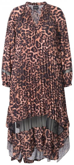Ulla Popken 842979 Robe à imprimé animal Marron - Robes midi - Robes midi grande taille