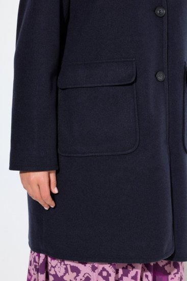 Ulla Popken 843058 Manteau en laine Bleu marine - Manteaux - Manteaux femme grande taille