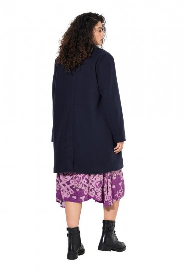 Ulla Popken 843058 Manteau en laine Bleu marine - Manteaux - Manteaux femme grande taille