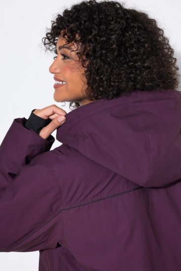 Ulla Popken 843105 Veste technique HYPRAR imperméable à motif vagues Prune - Vestes - Vestes femme grande taille