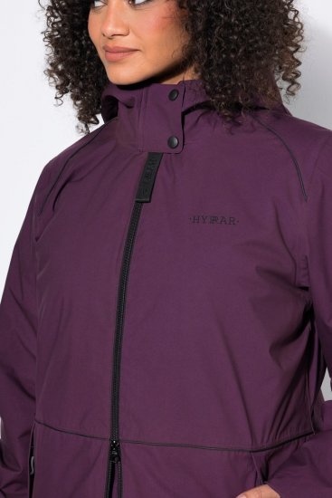 Ulla Popken 843105 Veste technique HYPRAR imperméable à motif vagues Prune - Vestes - Vestes femme grande taille
