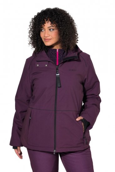 Ulla Popken 843105 Veste technique HYPRAR imperméable à motif vagues Prune - Vestes - Vestes femme grande taille