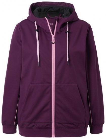 Ulla Popken 843186 Veste softshell déperlante à réflecteurs Bordeaux - Vestes - Vestes femme grande taille