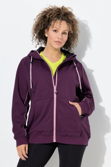 Ulla Popken 843186 Veste softshell déperlante à réflecteurs Bordeaux - Vestes - Vestes femme grande taille