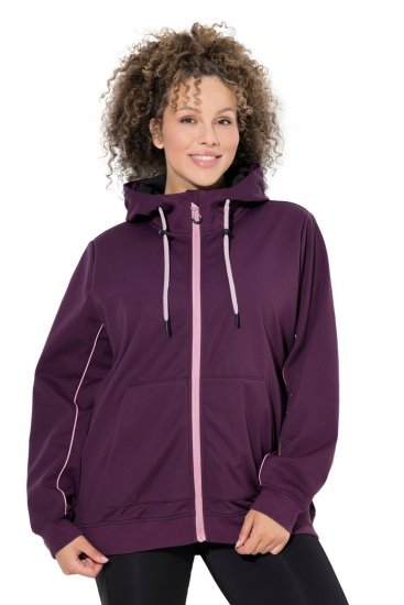 Ulla Popken 843186 Veste softshell déperlante à réflecteurs Bordeaux - Vestes - Vestes femme grande taille