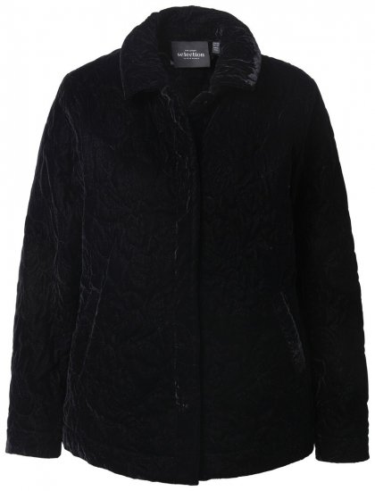 Ulla Popken 843244 Veste en velours Noir - Vestes - Vestes femme grande taille