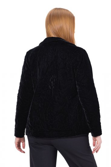 Ulla Popken 843244 Veste en velours Noir - Vestes - Vestes femme grande taille